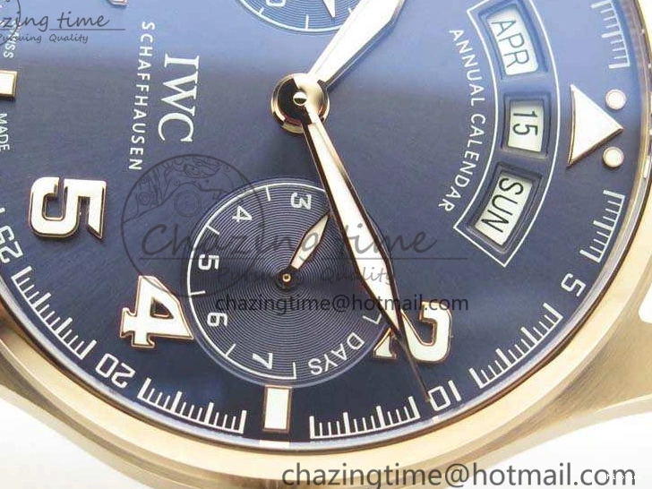 MIROTIME 0302 Big Pilot Real PR IW502701 RG YLF 1:1 Best Edition Blue Dial On Calfskin Strap A Classic 7225